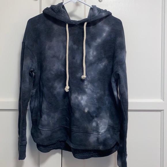 Universal Thread Tops - Universal Thread Bleach Dye Gray Medium White Hoodie